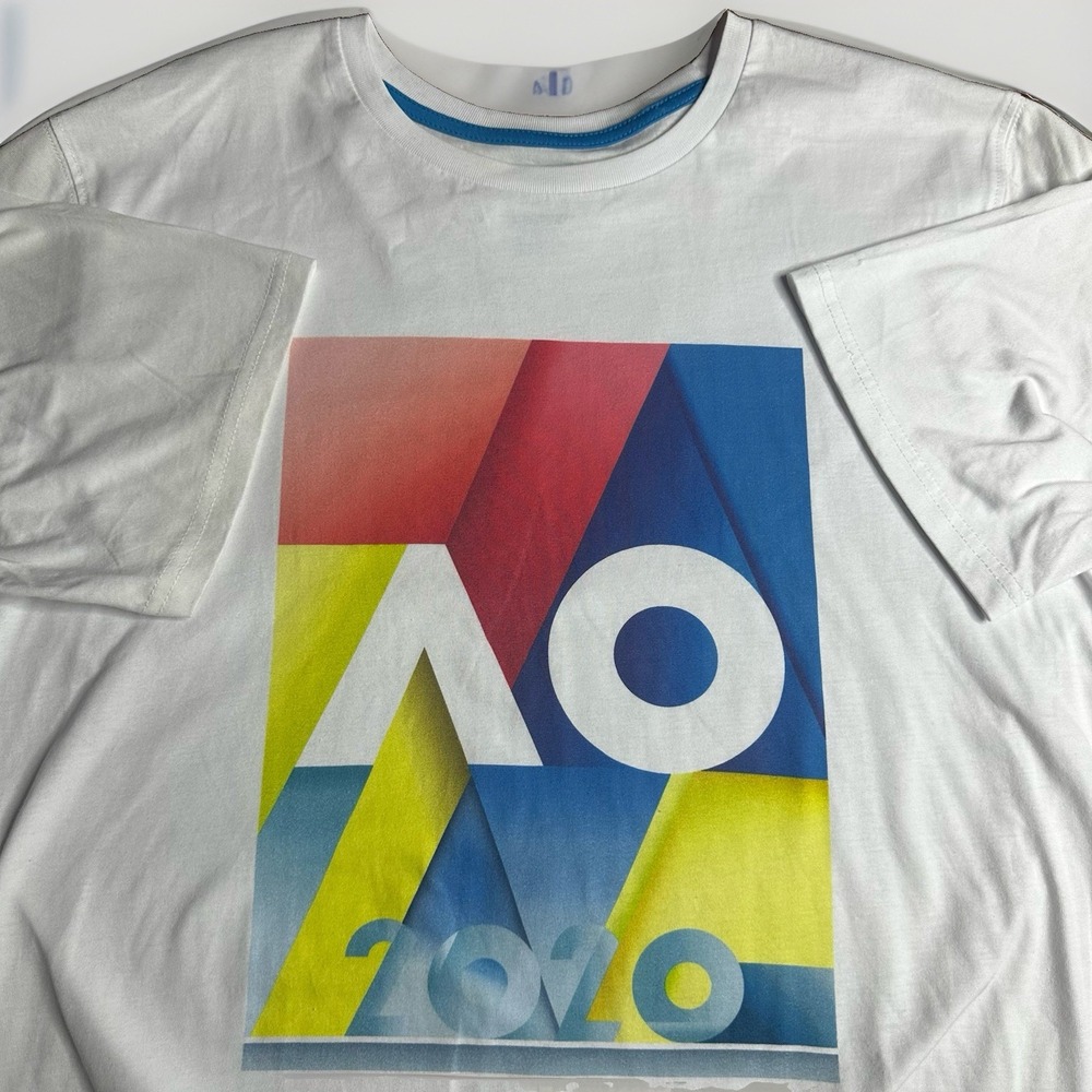Official 2020 Australian Open Tennis Shirt Mens XL White Grand Slam Melbourne